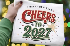 Cheers To 2027 PNG Sublimation Design - Retro Happy New Year Product Image 2
