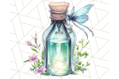 Gothic Fairy &amp; Potion Clipart, Dark Fantasy PNG Printable Product Image 2