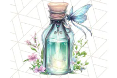 Gothic Fairy & Potion Clipart, Dark Fantasy PNG Printable Product Image 2