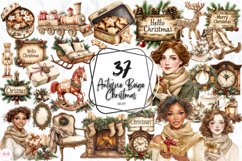 Antique Beige Christmas Clipart Product Image 1
