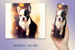 Watercolor Dog Sublimation Tumbler Wrap | 20 oz Straight Png Product Image 2