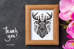 Deer Head Woodcut Engraving Vector Product Image 6