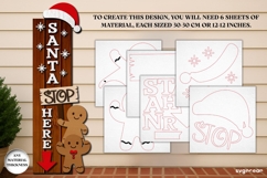 Santa Stop Here Porch Sign Laser Cut | Vertical Sign | SVG Product Image 3