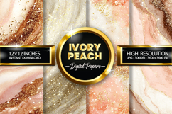 Ivory Peach Digital Papers - 04 variations Product Image 1