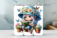 Gnome Spring Tumbler Wrap Sublimation PNG Design Product Image 1