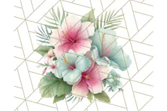 Pink and Mint Summer Clipart PNG Beach Icons, Summer Fun Png Product Image 2