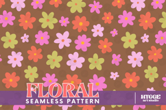 Retro Flowers Seamless Pattern Floral Png Sublimation Daisy Product Image 1