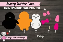 Penguin money card svg, 3d Paper cutting Template svg Product Image 4