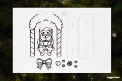 Santa Claus on Swing Laser Cut | Glowforge | SVG Product Image 3