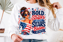 Bold Stars Patriotic Girl PNG Product Image 1