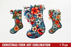 Christmas Fork Art Sublimation Clipart Product Image 1