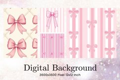 Bow Ribbon Background Bow Digital Paper Pattern Wallpaper Product Image 1