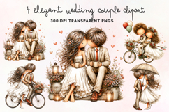 Elegant Wedding Couple Clipart PNG Product Image 1