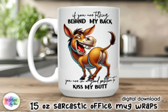 Sarcastic Coffee Mug Wrap, Funny Donkey Mug Design Product Image 1