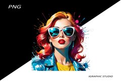 Retro Comic Style Pop Art Girls Clipart Png Product Image 1