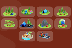 3D Isometric Camping Pack Product Image 6