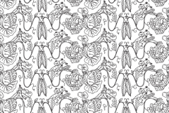 Line art botanical decorative vegetables seamless pattern Product Image 1