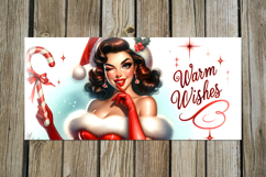 Christmas Pin up Girl | 4 vintage Sublimation Mug design PL2 Product Image 2