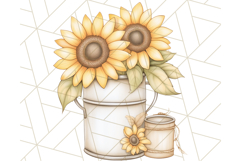 Rustic Sunflower Clipart, Soft Country Farmhouse Florals Png Product Image 2