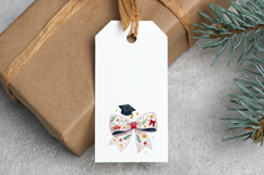 graduation cap bow, coquette bow clipart, diploma theme bow Product Image 5