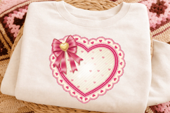 Coquette Bow Heart PNG, Coquette Bow Heart Frame PNG, Product Image 4