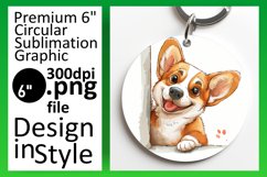 Charming PeekaBoo Circle Dog Mug Wrap Keychain PNG Product Image 1