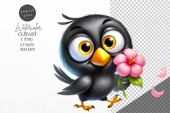 Bird clipart, Funny clipart, Flower clipart Product Image 1