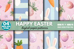 Happy Easter Digital Paper Background PNG Product Image 1