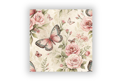 Shabby Chic Butterfly Seamless Patterns, Vintage Floral Product Image 6