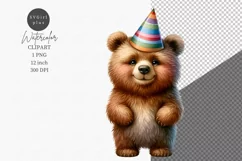 Bear clipart, Birthday clipart, Party clipart Product Image 1