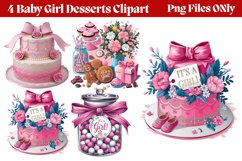 Baby Girl Desserts Clipart PNG Product Image 1