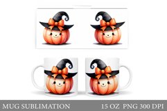 Cute Pumpkin Mug Wrap. Halloween Mug Wrap Sublimation Product Image 1