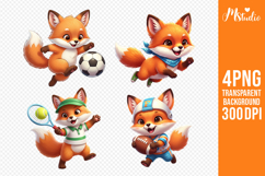 Cute Fox Sports PNG Kids Athletic Sublimation Product Image 1