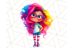 Cute Girl Clipart PNG, Playful Character Illustration Product Image 2