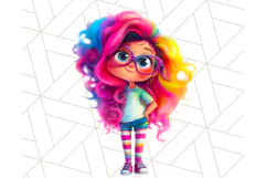 Cute Girl Clipart PNG, Playful Character Illustration Product Image 2
