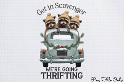 Winter Raccoon Sublimation Clipart PNG Product Image 1