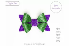 Bow svg Hairbow svg Hair bow template Faux leather bow Svg Product Image 4