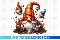 Coffee Gnome Sublimation - Clipart PNG Product Image 1