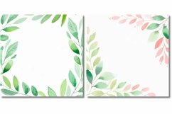 Watercolor Leaves Frame Border Backgrounds Product Image 5