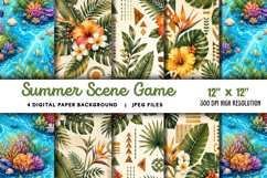 Summer Scene Game Beach Background JPG Product Image 1