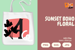 Sunset Boho Floral Monogram Product Image 1