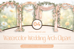 Watercolor Wedding Arch Clipart PNG Product Image 1