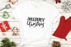 Merry Christmas | Buffalo Plaid Png | Black and White Product Image 6