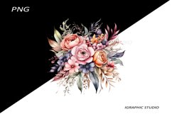 Watercolor Pastel Flowers Clipart, Wedding Flowers Clipart Product Image 1