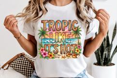 Tropic Like It's Hot PNG, Rustic Beach Sunset Sublimation Product Image 1
