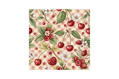 Coquette Cherry Gingham Seamless Patterns | Cute Retro Product Image 6