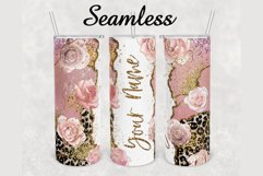 Roses Leopard Glitter Agate 20oz sublimation design tumbler Product Image 1