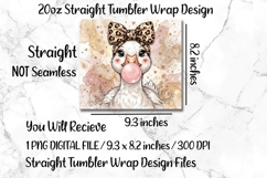 Coquette Bubblegum Goose 20 OZ Skinny Tumbler Wrap PNG. Product Image 5