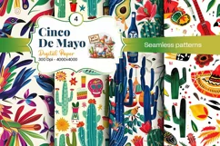 Cinco de Mayo digital paper, fiesta digital paper Product Image 2