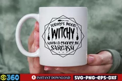 Today's mood witchy with a chance of sarcasm SVG, Funny Witc Product Image 3